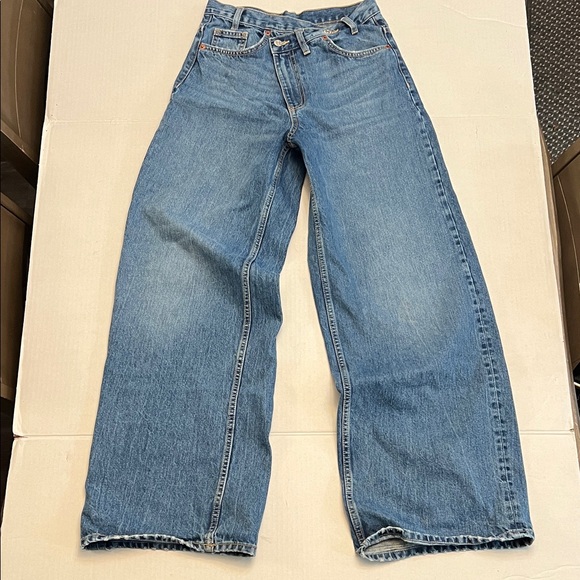 ZARA TRF THE HIGH-WAIST WIDE LEG CROSSOVER JEANS SIZE 4 - Picture 3 of 16